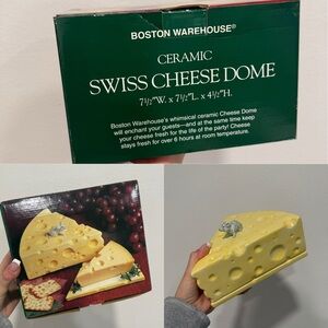 Boston Warehouse Vintage 1996 Rare Ceramic Swiss Cheese Dome